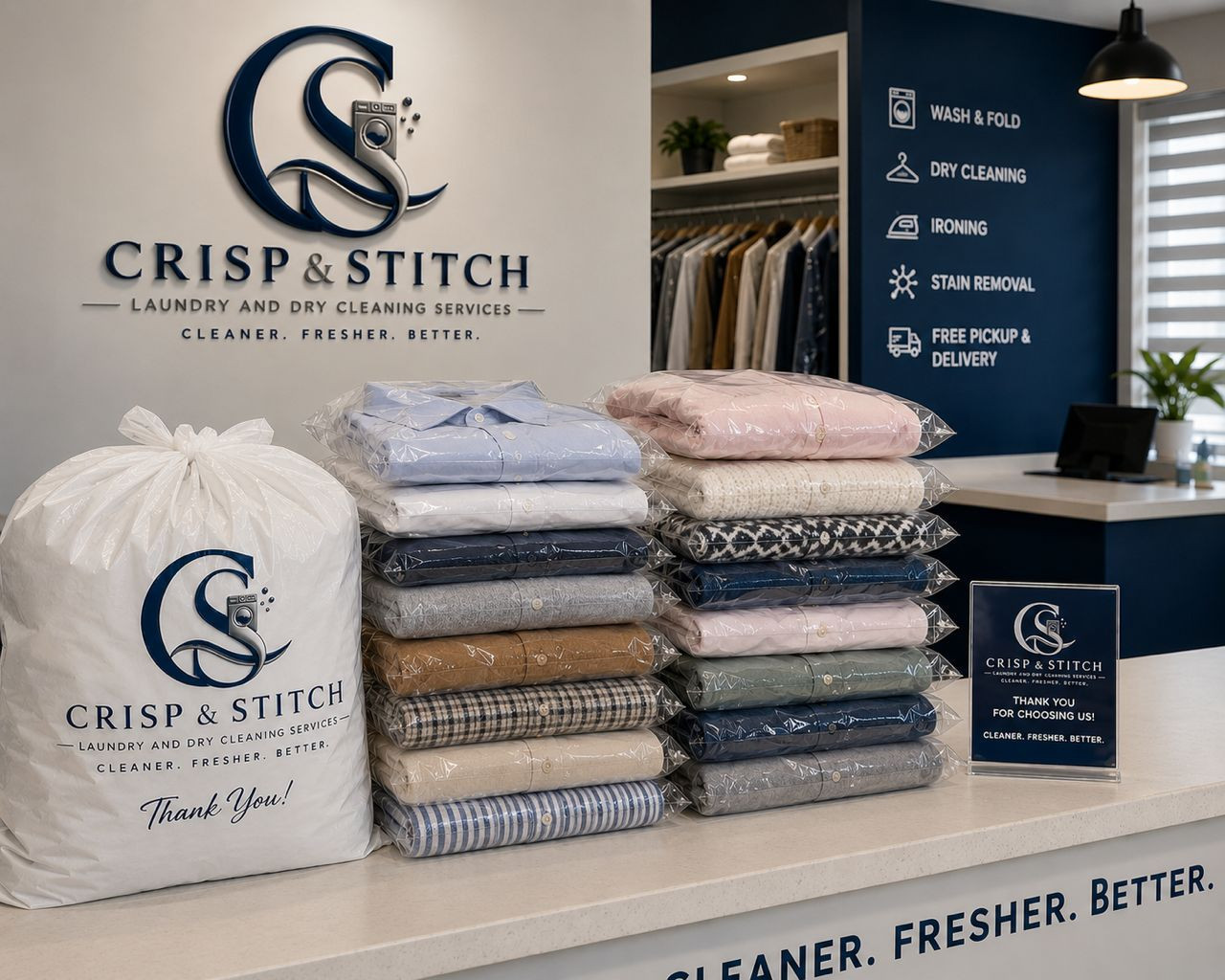 Freshly pressed white linen
