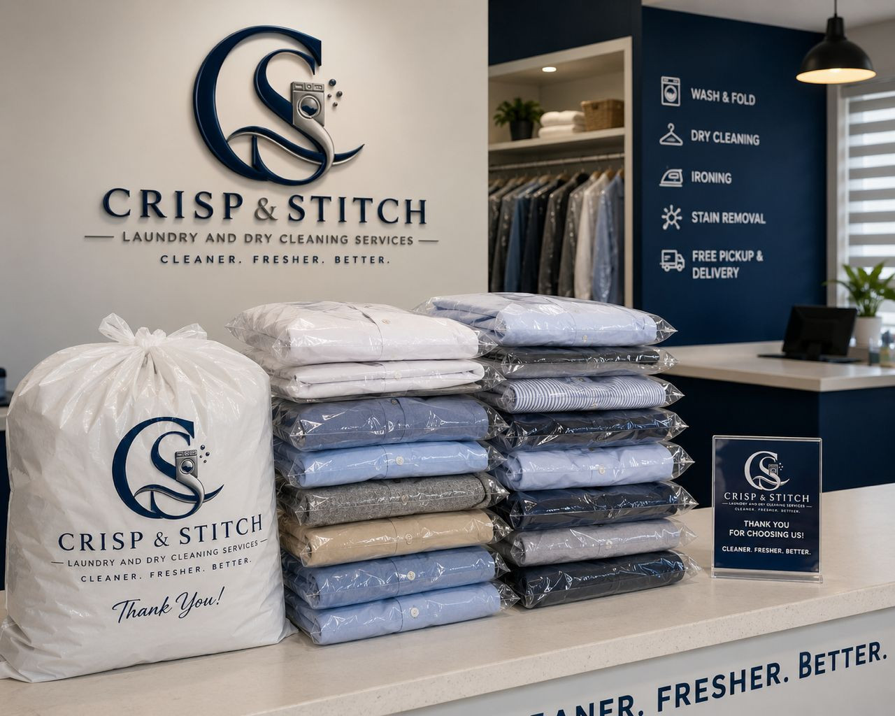Crisp & Stitch staff inspecting an industrial washing machine